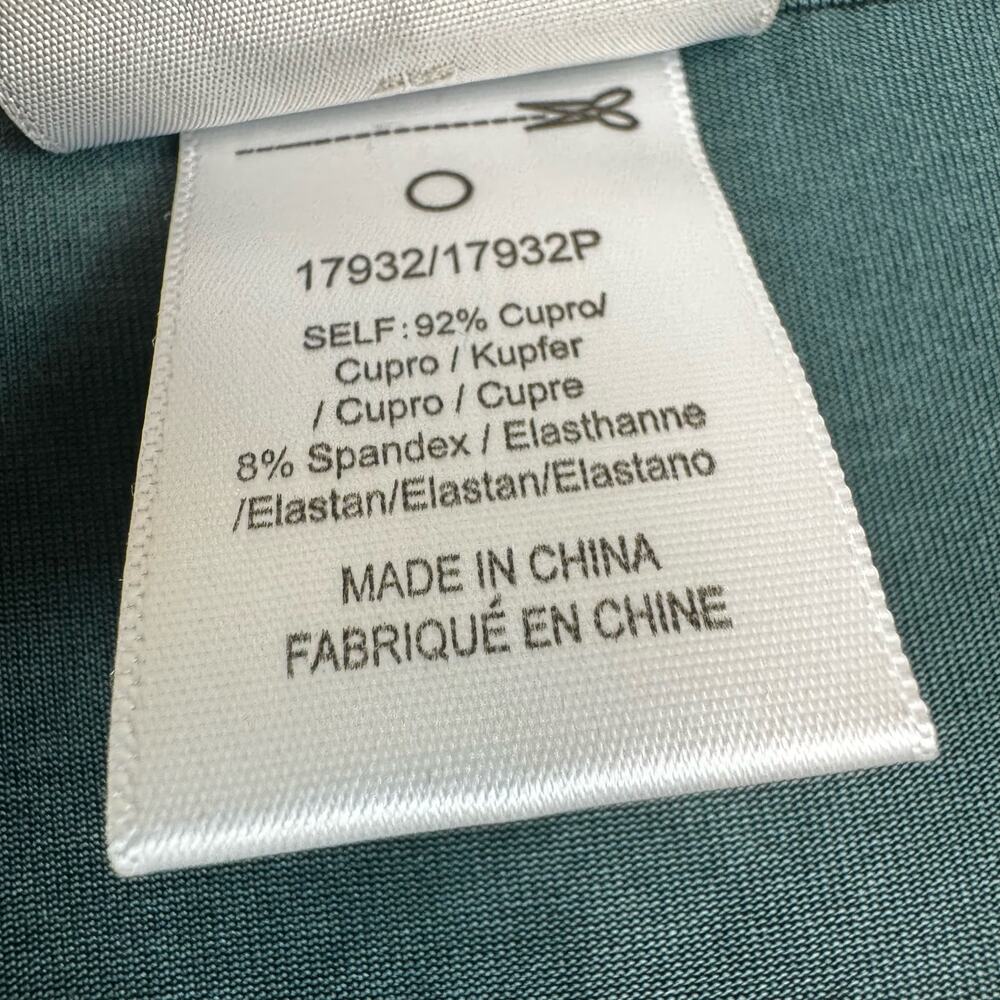 Dolan Left Coast Anthropologie Cupro High Low V-Neck 3/4 Sleeve Green Dress XS - Picture 11 of 11